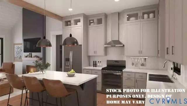 a kitchen with stainless steel appliances kitchen island granite countertop a dining table and chairs
