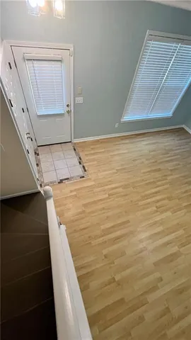 a view of hallway with stairs