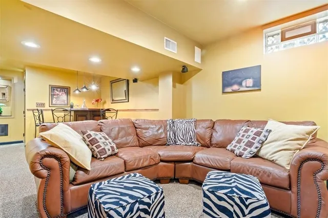 a outdoor living space with furniture