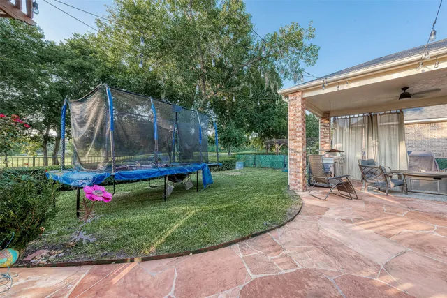 a view of a porch with a yard