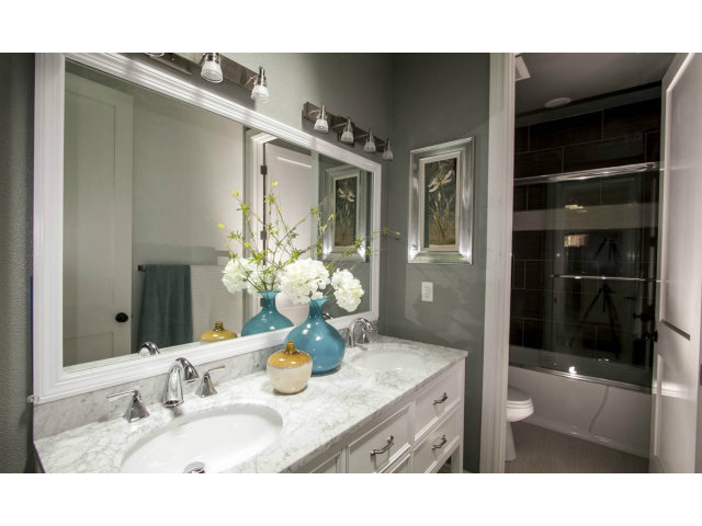 328 Middlefield Road Palo Alto, CA 94301 - Photo 6 of 14 a bathroom with a sink a mirror and shower