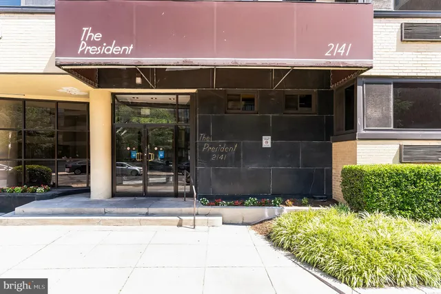 a view of a building with a outdoor space