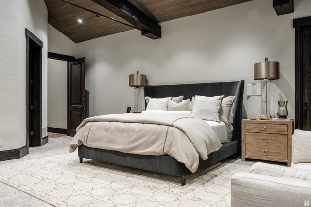 9156 Forest Road, Unit 24 Heber City, UT 84036 - Photo 15 of 42 Vaulted wood-plank ceiling with exposed beams