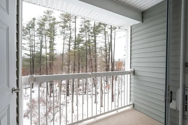 a view of wooden balcony