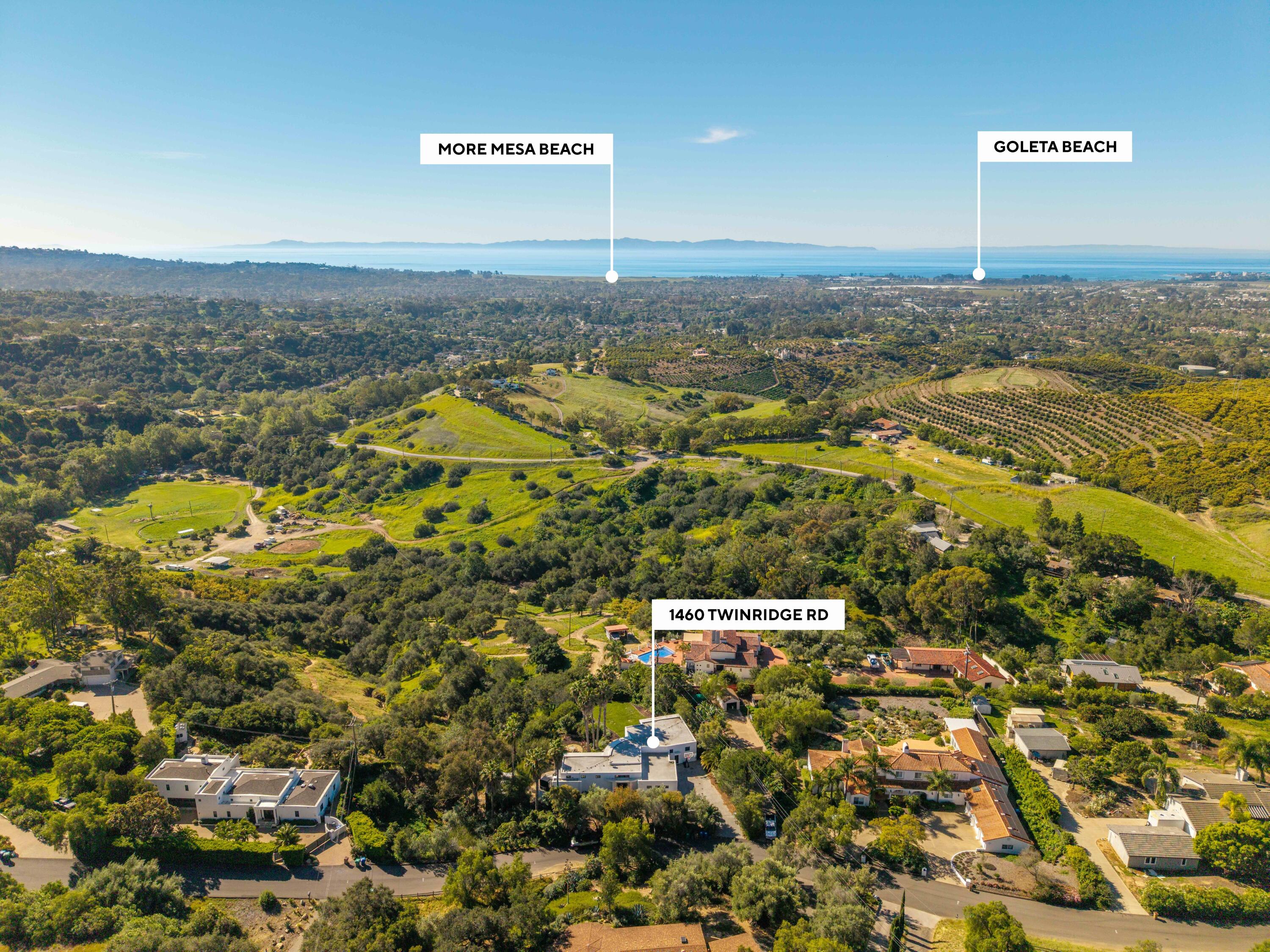 1460 Twinridge Road Santa Barbara, CA 93111 - Photo 14 of 80 Aerial south marker - 1460 Twinridge Rd