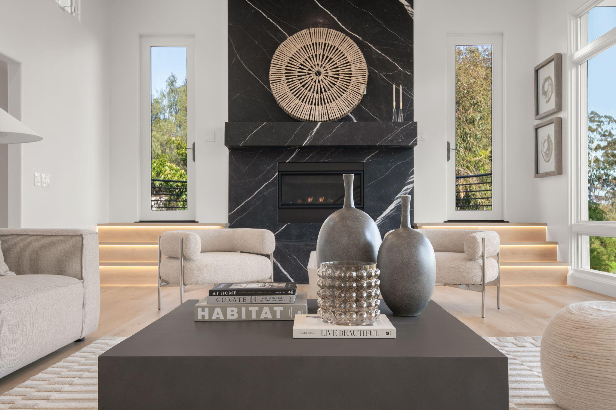 1460 Twinridge Road Santa Barbara, CA 93111 - Photo 22 of 80 Lower living fireplace - 1460 Twinridge