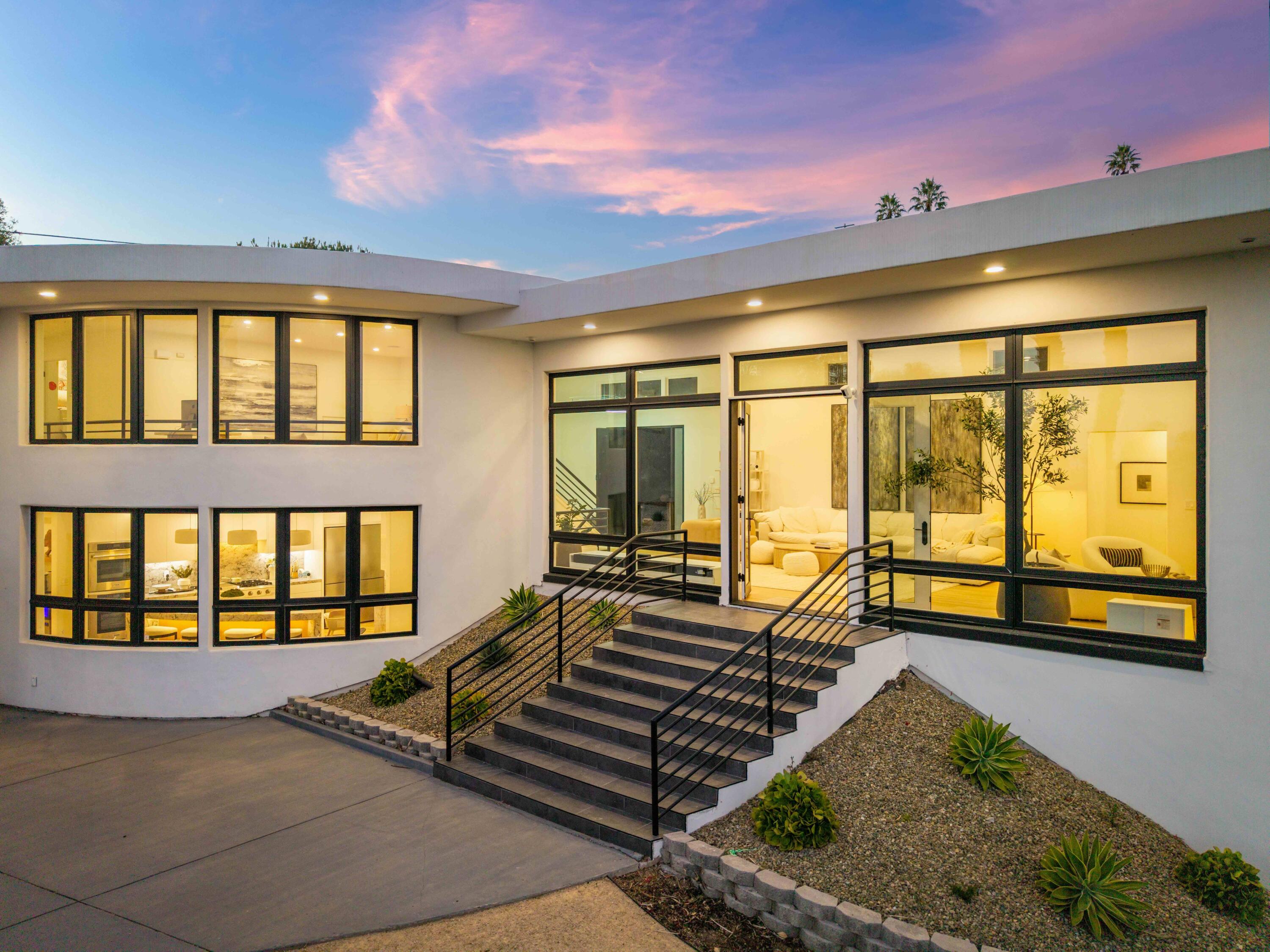 1460 Twinridge Road Santa Barbara, CA 93111 - Photo 65 of 80 Twilight living stairs - 1460 Twinridge