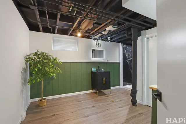 a view of entryway with wooden floor