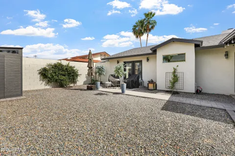 a view of a house with a patio
