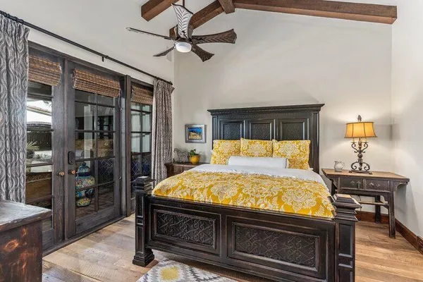 a front view of a house with natural light