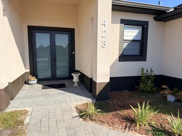 a view of front door of house