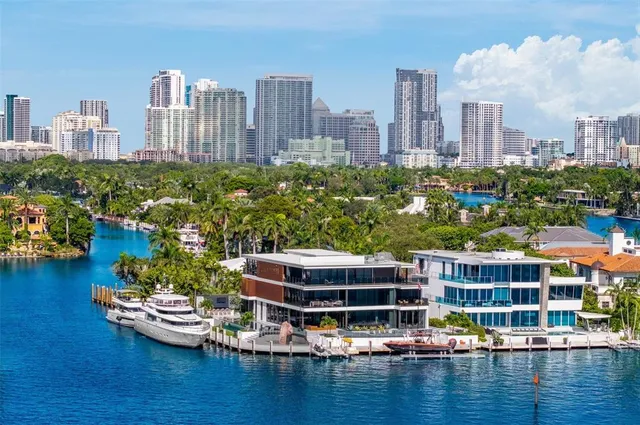 a aerial view of a house with a yard