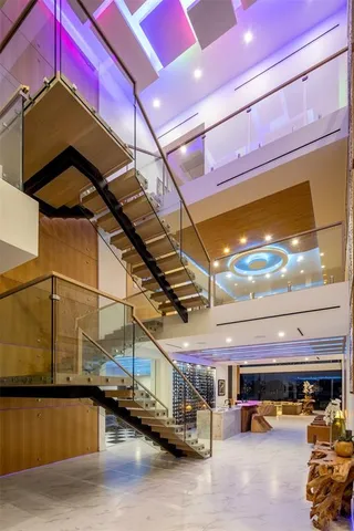 a view of a chairs in a patio