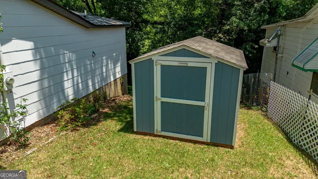 a house view with a wooden door