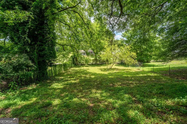 a big yard with lots of green space and trees