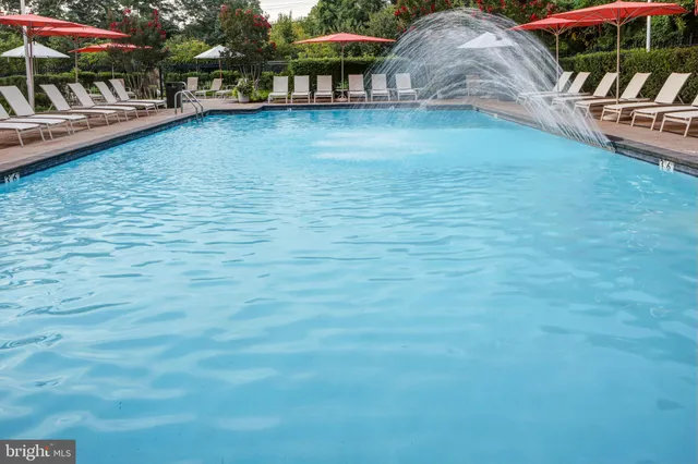 a view of a lake with a patio