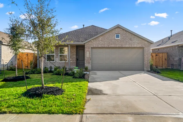 a front view of house with a garden