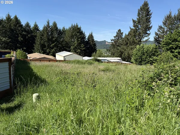 a view of a lake with a yard