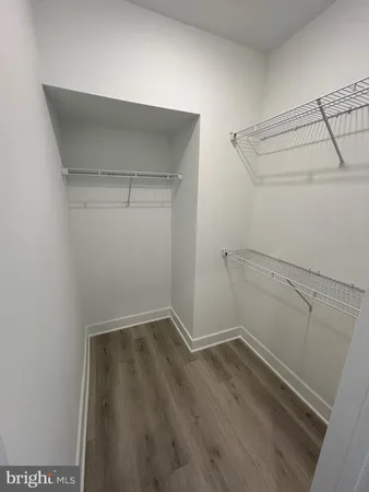 a view of an empty walk in closet