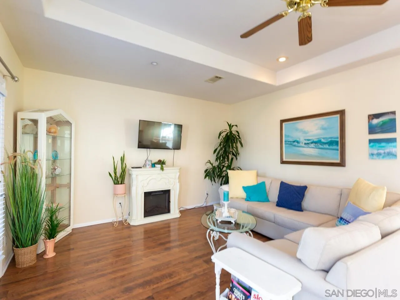 1732 Tavern Road Alpine, CA 91901 - Photo 29 of 60 a living room with furniture a flat screen tv and a fireplace