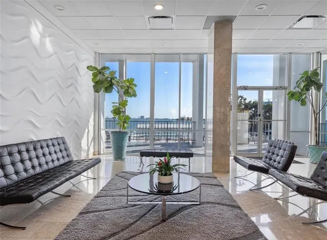 a living room with furniture