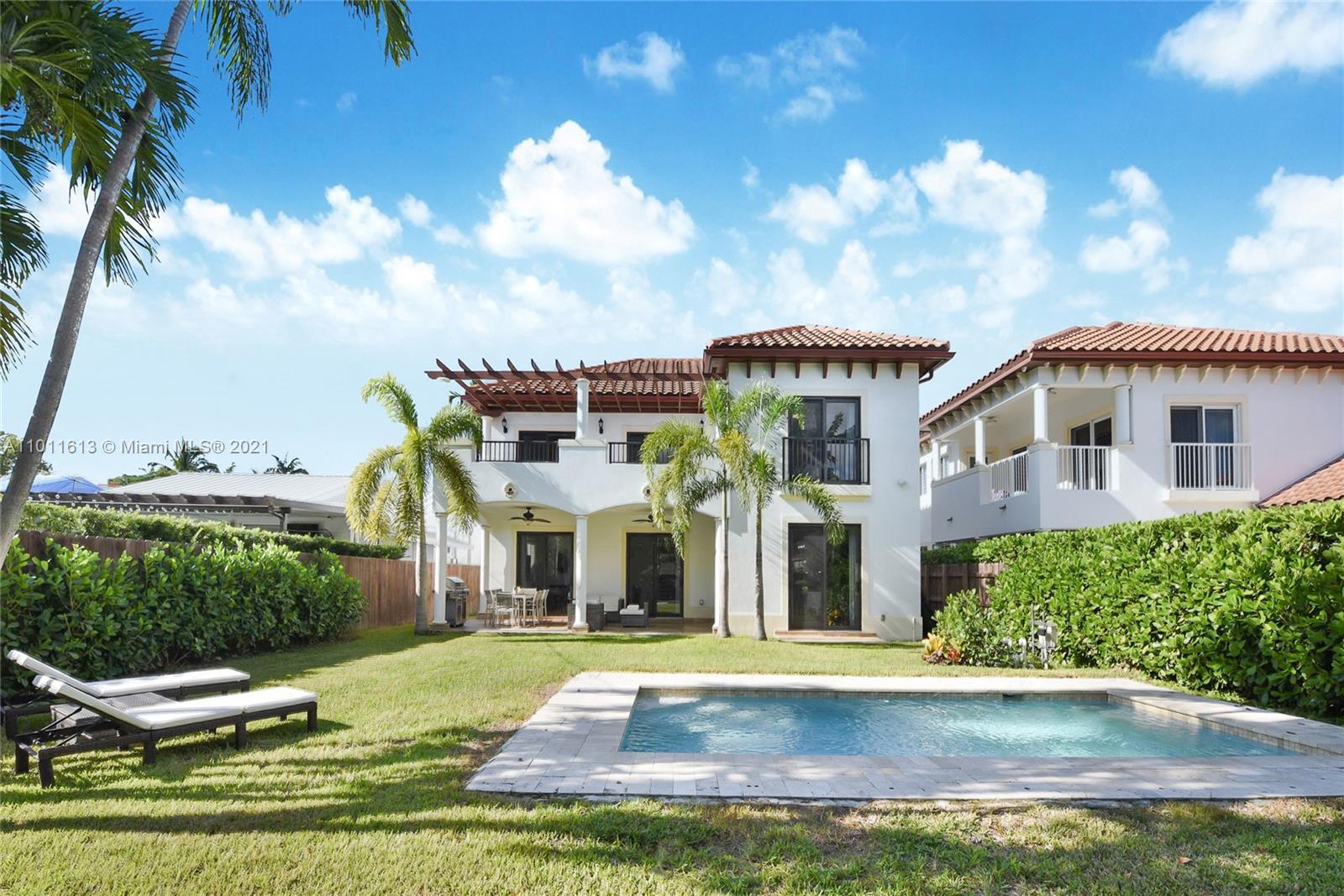 Furnished Modern Mediterranean Two-story newer construction home | Pool | Covered Pool area w/ BBQ Grill | Impact windows | 4 Bed / 4 Bath ( one bedroom on the first floor )