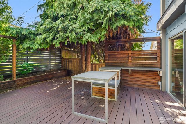 a backyard of a house with seating space