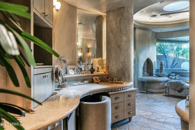 a view of city and mountain