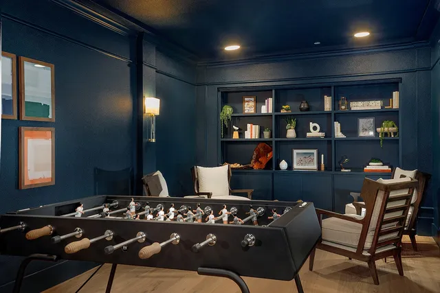 a living room with furniture