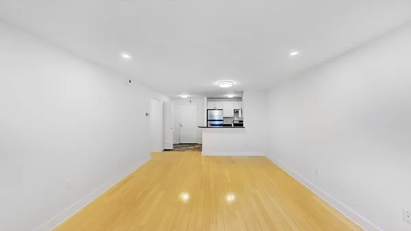 a big room with wooden floor