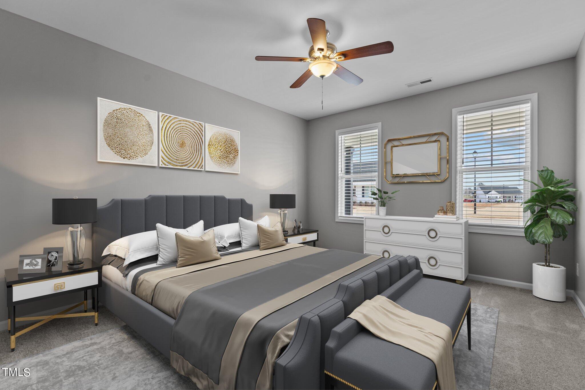 109 Longbow Drive Middlesex, NC 27557 - Photo 12 of 20 a bedroom with a bed a couch and potted plant