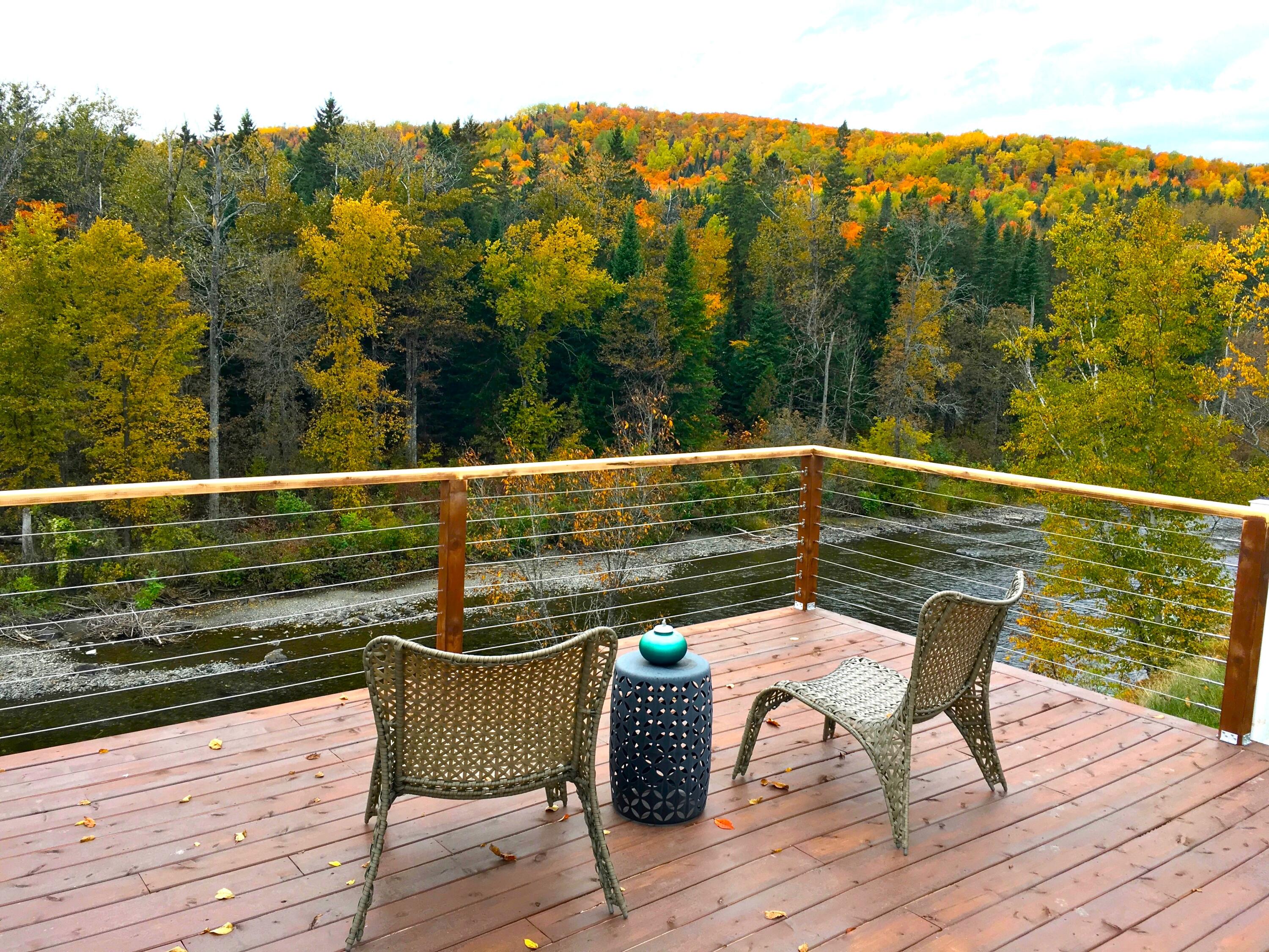 305 Market Street Fort Kent, ME 04743 - Photo 9 of 58 Deck over cliff overlooking Fish River