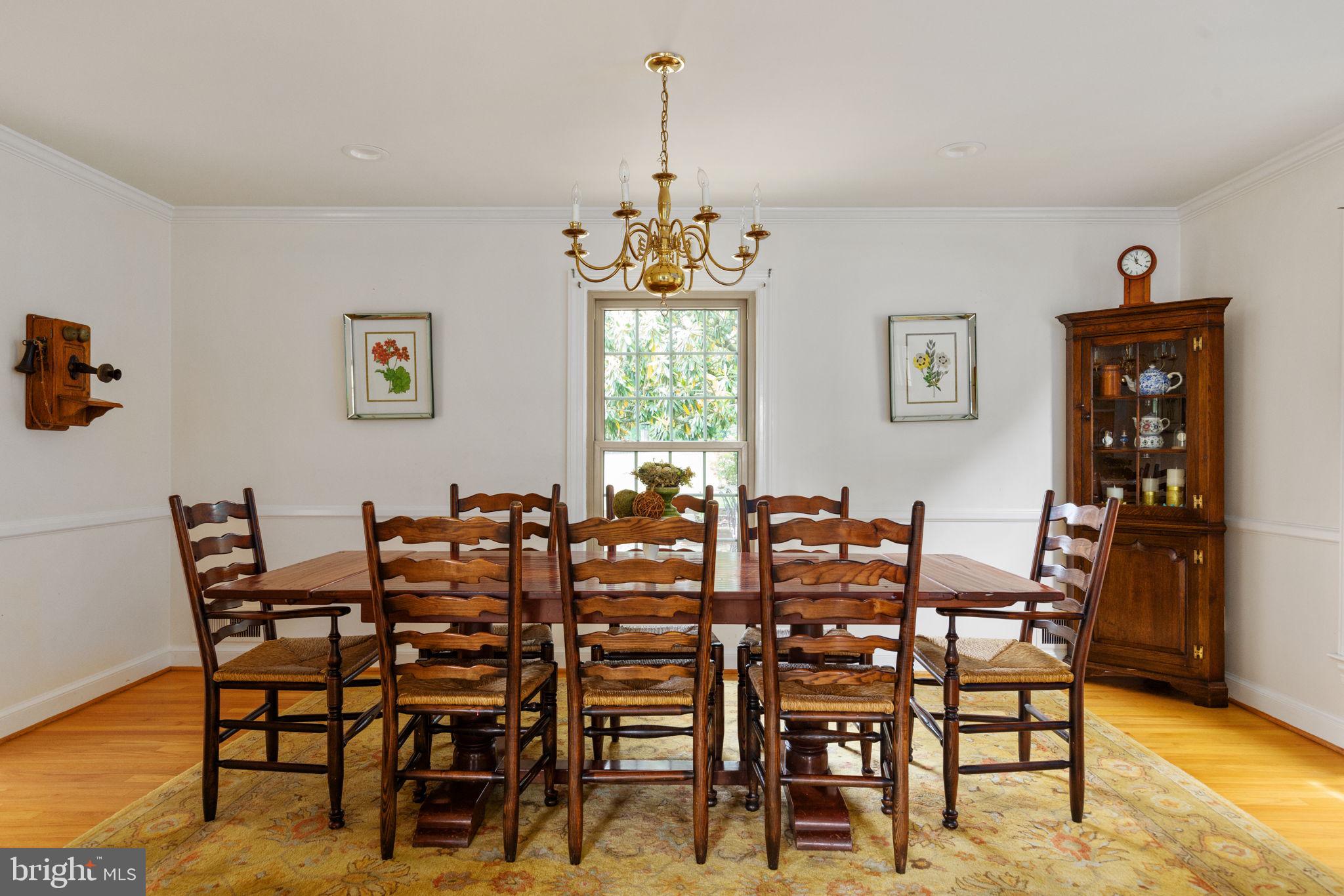 23432 Dover Road Middleburg, VA 20117 - Photo 9 of 48 Dining room w/ built-in china cabinet & chair rail