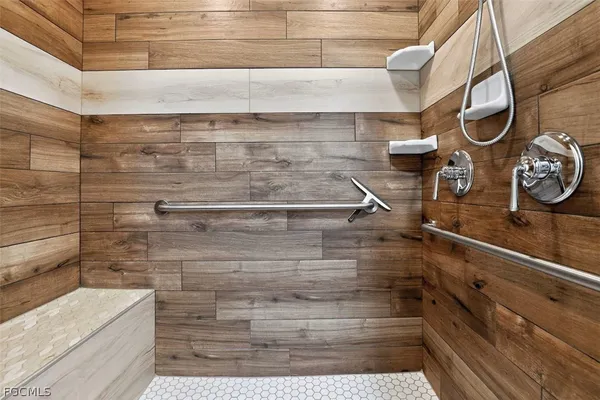 a bathroom with a shower