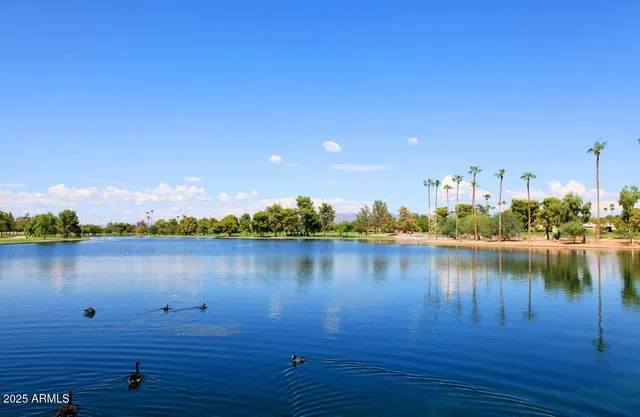 a view of a sign in front of building