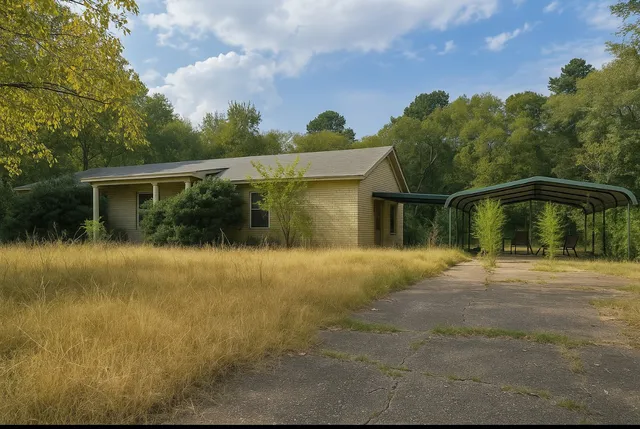 a view of a house with a yard