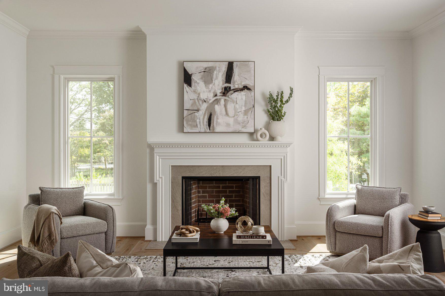 502 North Jackson Street Arlington, VA 22201 - Photo 8 of 21 a living room with furniture a fireplace and window