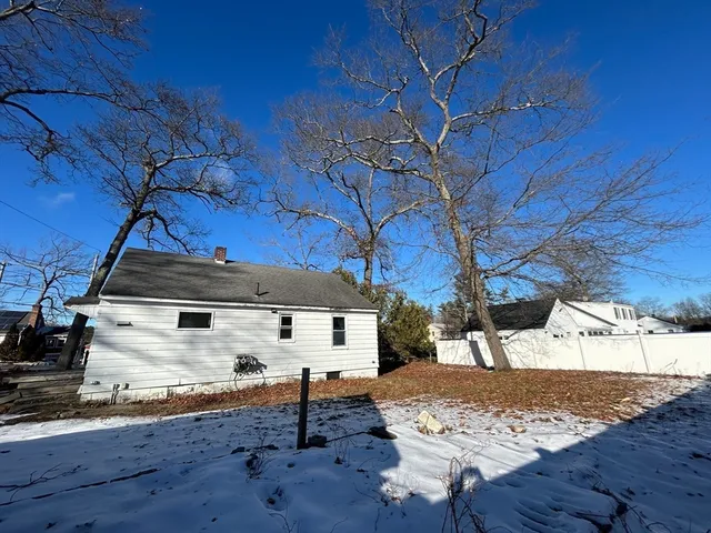 a view of a yard with a tree