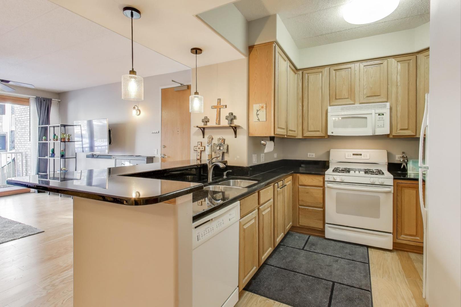 1715 Pavilion Way, Unit 206 Park Ridge, IL 60068 - Photo 8 of 19 a kitchen with stainless steel appliances granite countertop a sink a stove and a refrigerator