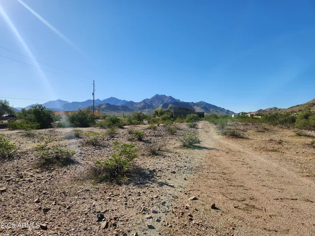 a view of an outdoor space with mountain view