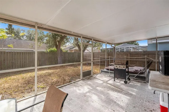 a living room with a large window