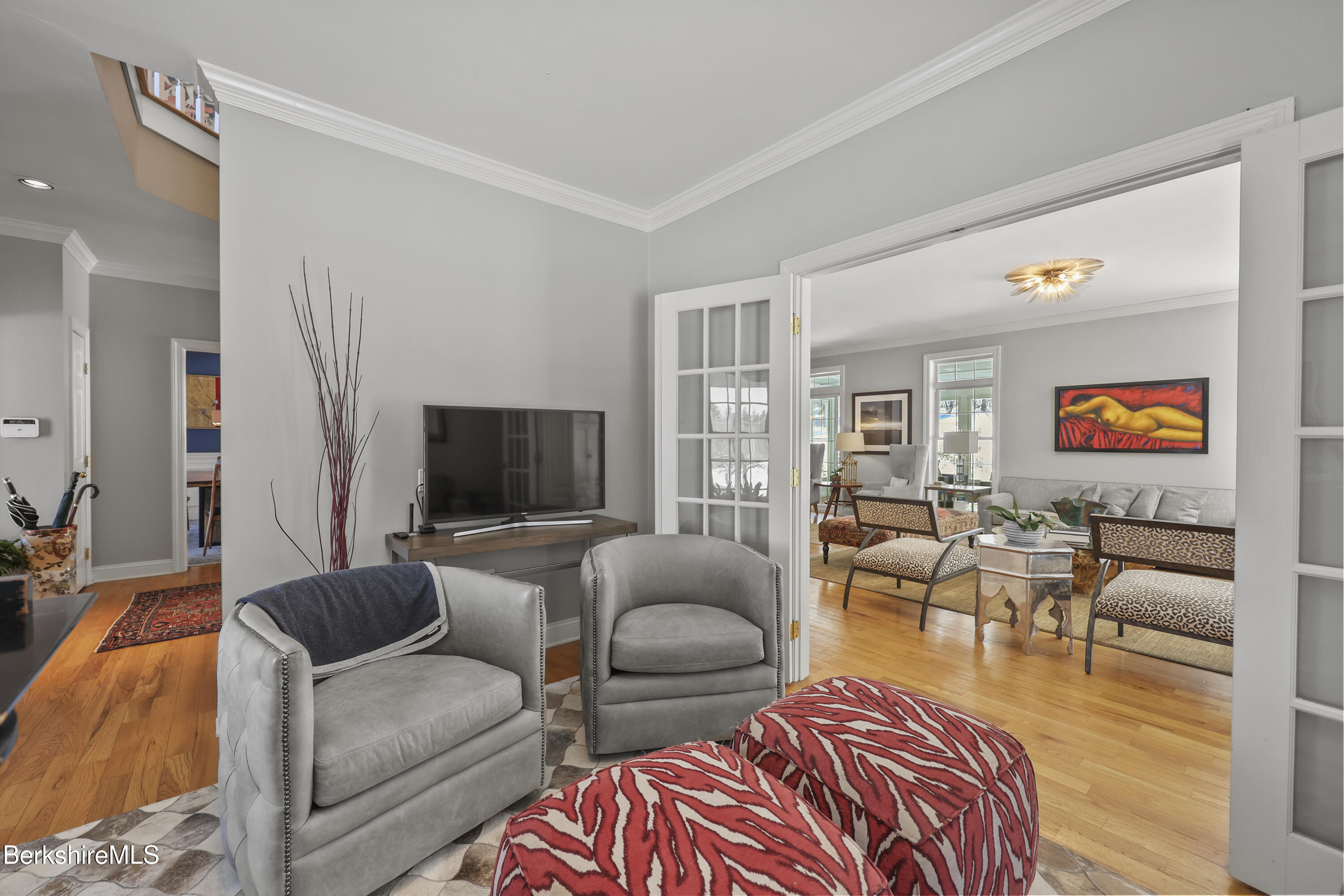 130 East Dugway Road Lenox, MA 01240 - Photo 24 of 89 a living room with furniture and a flat screen tv