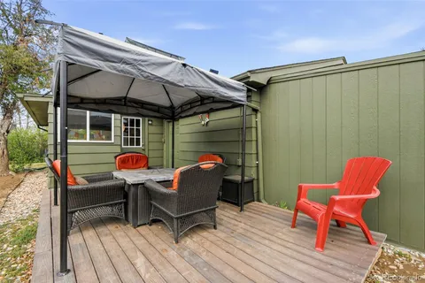 a view of a chairs in a patio