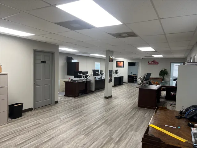 a large room with furniture