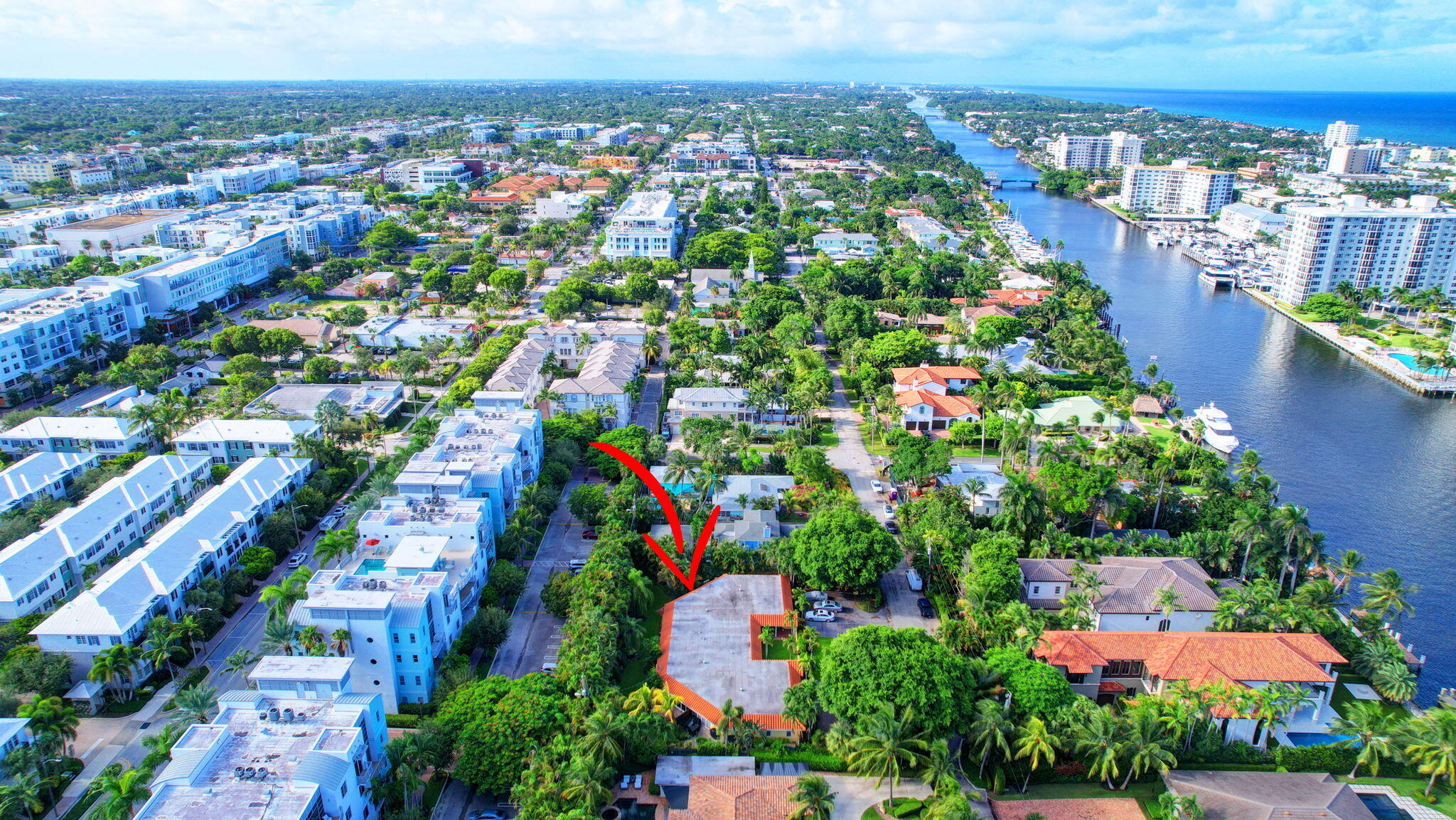 318 Southeast 7th Avenue, Unit 3 Delray Beach, FL 33483 - Photo 40 of 44 an aerial view of city and lake