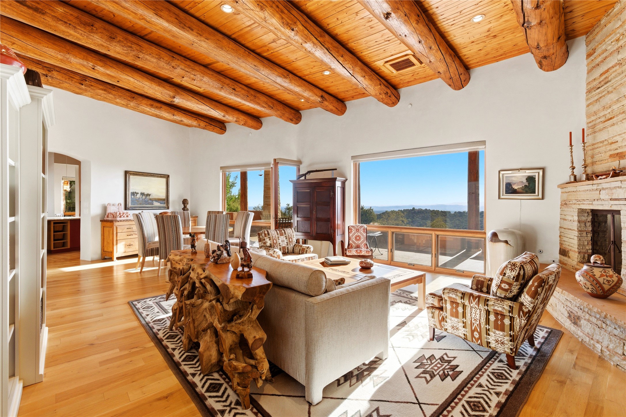 1008 South Summit Ridge Santa Fe, NM 87501 - Photo 2 of 42 Living Room with large windows to take in the view