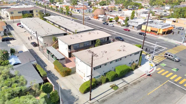 an aerial view of a city