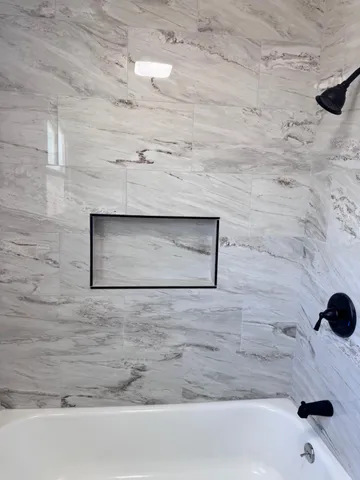 a bathroom with a shower