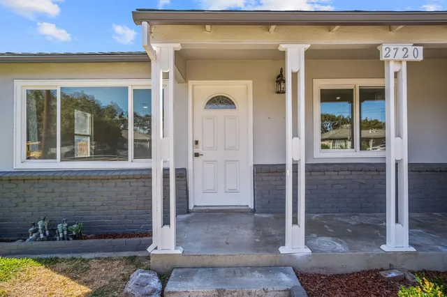 a view of a entryway door front of house