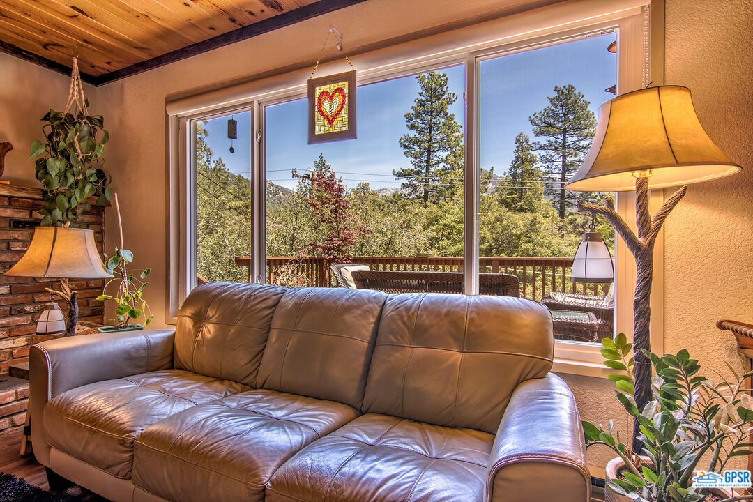 25527 Cedar Glen Drive Idyllwild, CA 92549 - Photo 6 of 69 a living room with a couch and a flat screen tv